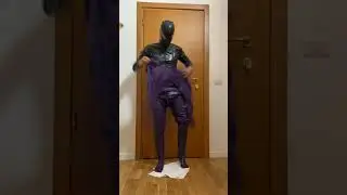TWO latex catsuits: black and purple #latexcatsuit #latexfashion #latexitaly #rubberman