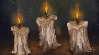 Dark Academia Glow-Up: Painting a Moody Candlelight Scene | Timelapse