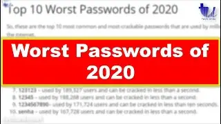 Top 10 Worst Passwords of 2020 that can be Cracked in Less Than a Second [Hindi/Urdu]