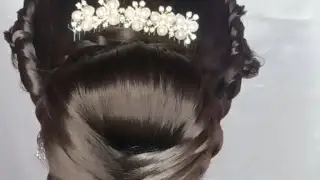 Wedding hairstyle for bun 🎀#viral #trending Hairstyle 