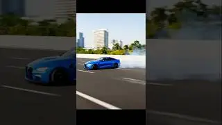 bmw m4 competition is doing drift.