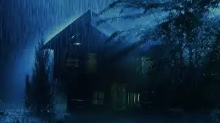 Overcome Stress to Sleep Instantly with Sound Rain & Paramount Thunder Sounds on a Tin Roof at Night