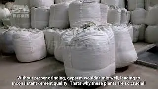 Gypsum grinding plant for cement additives