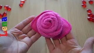 G&auml;stetuch Rose falten 🌹 DIY Towel Rose  🌹 роза из полотенца  в подарок