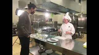 Giovani Chef - sogliola su letto di mandorla, fiori di ibisco con brodo e micro caponata