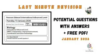 IAL Edexcel Biology January 2026 Scientific Article - Potential Q/As + free PDF 😎