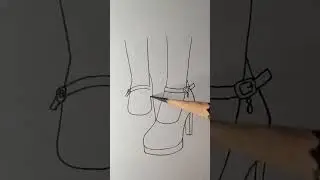 girl|| barbie shoes drawing/easy/&hearts;️😘👰#zoyyart#shorts#reels#viral#trending
