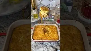 Запеканка из спагетти и кукурузного хлеба #спагетти #спагеттикорнухлеб #рецепт #еда