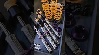 Installing KW V3 coilovers. 💛💜 #kw #kwsuspension #shorts