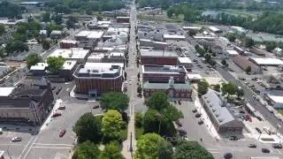 Mount Vernon Ohio Downtown Flyover Drone Video