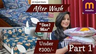 Elastic Fitted Double Bedsheet Haul || Summer (Cotton) Bedsheet || Honest Review🥰😇🤗||Under Rs 300/-