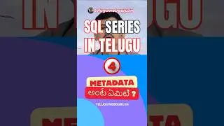 Sql series - 4 | What is MetaData explained in telugu #metadata  #oracletelugu #sqltelugu