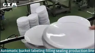 20L bucket labeling filling sealing production line #bucket #fillingmachine