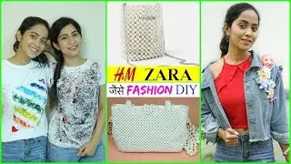 ZARA, H&M जैसे DIY Fashion Jacket, Pearl Bag & T-Shirt | #Teenagers #Styling #Anaysa #DIYQueen