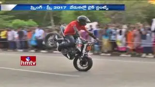 Amazing Bike Stunts Show | SpringSpree 2017 by NIT Warangal | HMTV