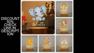 Personalized Children Animal Night Light Custom Name Acrylic Lamp Baby Kids Bedroom Decoration Neona