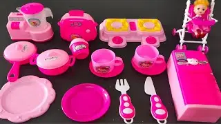4 Minutes Satisfying with Unboxing Hello kitty Pink Kitchen Set Mini Refrigerator ASMR