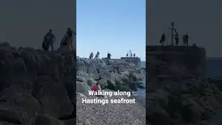 Walking along Hastings seafront- Check out full scenic video #shorts #hastings #beachwalk