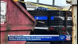 Boston Public Work crews find a body in a blue bin