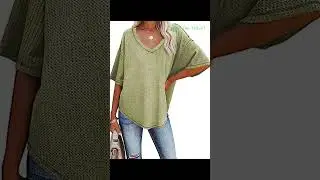 Dokotoo Women's V-Neck Waffle Knit Tunic Top - Casual & Loose - Perfect for Summer!