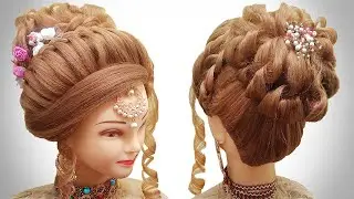 Messy bun hair style girl for wedding hairdos l Bridal hairstyle for long hair l kashees hair style