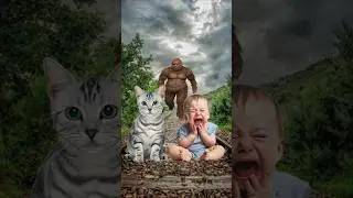 Gta 5 bigfoot cat and baby attack & fighting 🚜 funny vfx magic video #short​​ #youtubeshorts​​