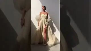 Платье золотистое с буфами Прокат платьев Dressbar-prokat.ru Омск