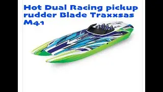 Upgrade Hot dual racing pick up rudder blade for Traxxsas Boat M41 - Running test.