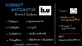 Välkommen till spellistan: Diskret matematik! - för högskolan