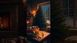 Cozy Christmas Decorating Ambience 🎄 Fireplace, Snowfall & Acoustic Holiday Music