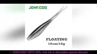 JOHNCOO 3pcs Floating Drop Shotting Soft Bait Fishing Lure 180mm V-shape Split Tail Swimbait Worm To