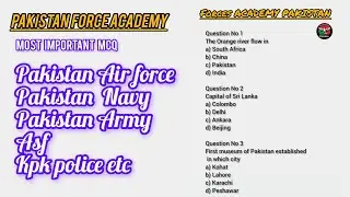 Pakistan Air force Army Navy most important Mcq