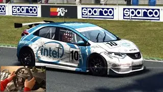 Honda Civic vs Hockenheimring - Thurstmaster Ferrari 458 Italia