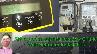 How to Install Solar Netmeter | Shark 🦈 440W with 3kw Luminous On-grid inverter full installation ||