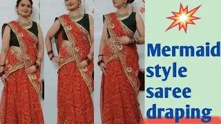 How to drape a saree perfectly for beginners|| Mermaid style saree draping tutorial|| #sareedrape💕💕
