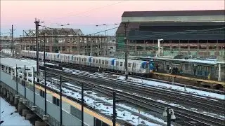 PATH HD 60fps: Single Track Newark Line Operations @ Harrison Station (3/19/17)