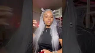 Fall in love with this grey color wig #greyhair #blondewig