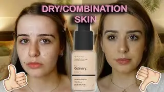&pound;5 FOUNDATION?! THE ORDINARY SERUM FOUNDATION REVIEW | Dry Combination Skin + Light Makeup Routine