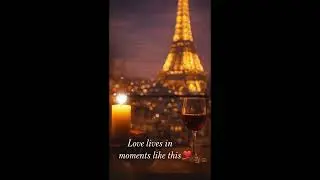 Paris Night Romance 🗼 Cozy Eiffel View | French Jazz, Fireplace & Valentine Ambience #shorts