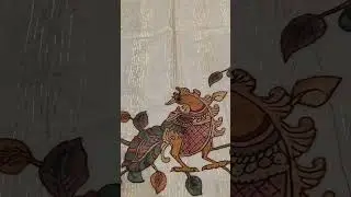 Kalamkari aplic strech sarees #trending #rrrcollection #saree #shotrs #viralshorts #reels #kalamkari