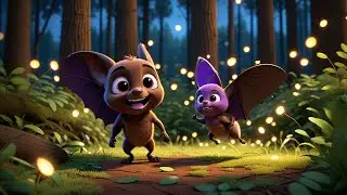 Two Little Bats Fly Around | Fun Animal Song for Kids | Nursery Rhymes and Preschool Learning