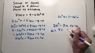 Finding approximate solutions to a trig equation.