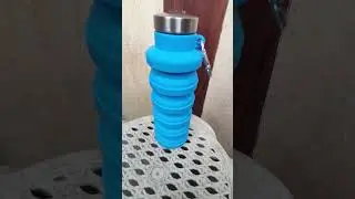 500ml Collapsible Silicone Water Bottle with Clip Portable Travel Sport Cup Foldable Leakproof Jug