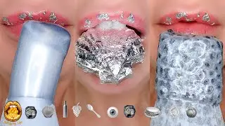 ASMR Eating Satisfying SILVER Food Emoji Challenge Mukbang 먹방