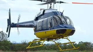 Посадка и взлет полицейского вертолета Bell 407