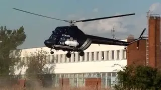 Mi-2 helicopter from Hungarian Air Police lands at Sz&eacute;kesfeh&eacute;rv&aacute;r motorway police