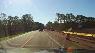 Driving on US 98 in The Florida Panhandle from Medart to Carrabelle