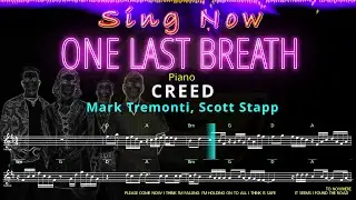 ONE LAST BREATH by CREED - Piano without Vocals + Synced Lyrics, Music Visualizer & Lead Sheet