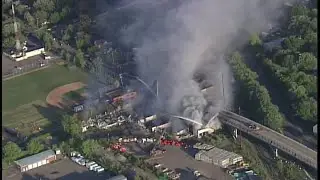 Fire crews battle massive fire burning in St. Paul, Minn.