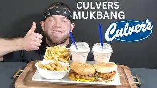CULVERS MUKBANG!!! ASMR BURGERS CHEESE CURDS FRIES